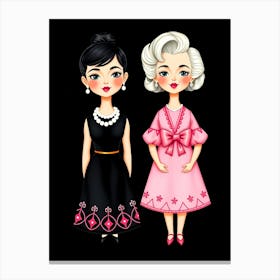 Audrey Hepburn With Marilyn Monroe Canvas Print