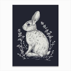 Tans Rabbit Minimalist Illustration 2 Canvas Print