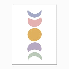 Pastel Moon Phases Canvas Print