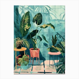 Tropical Plants In A Room Canvas Print