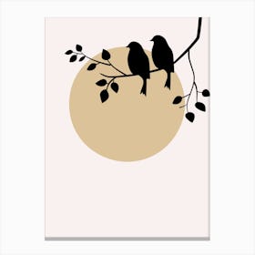 Birds On A Branch Canvas Print