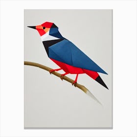 Woodpecker Origami Bird Canvas Print