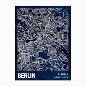 Berlin Crocus Marble Map Canvas Print