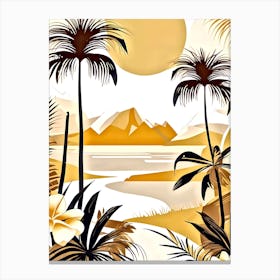 Tropical Landscape With Palm Trees 13 Canvas Print