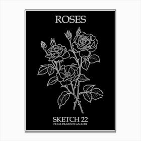 Roses Sketch 22 Poster Inverted Canvas Print