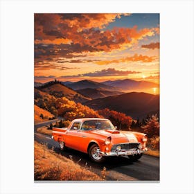 Sunset On The Road Canvas Print