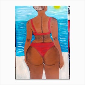 A girl in a bikini Canvas Print