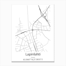 Lapinlahti,Finland Minimalist Map Canvas Print