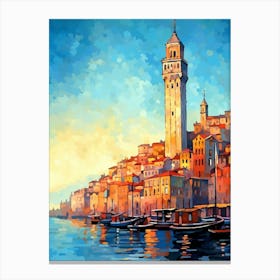 Galata Tower Pixel Art 11 Canvas Print