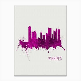 Winnipeg Canada City Purple Canvas Print