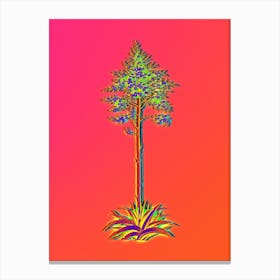 Neon Giant Cabuya Botanical in Hot Pink and Electric Blue n.0141 Canvas Print