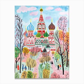 Moscow, Dreamy Storybook Illustration 4 Canvas Print