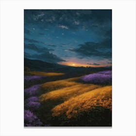 Field Of Purple Flowers Canvas Print