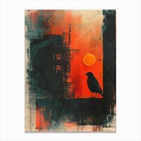 'Bird At Sunset' Canvas Print