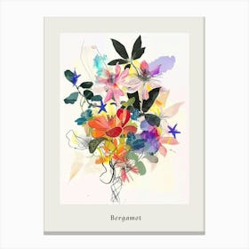 Bergamot Collage Flower Bouquet Poster Canvas Print