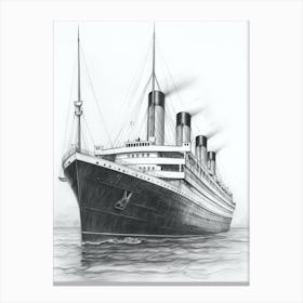 Titanic Ship Charcoal 2 Canvas Print