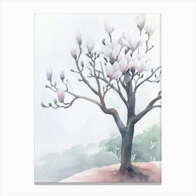 Magnolia Tree Atmospheric Watercolour Painting 3 Canvas Print