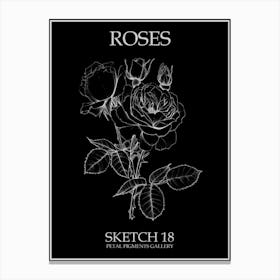 Roses Sketch 18 Poster Inverted Canvas Print
