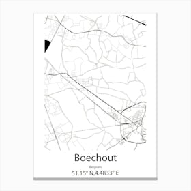 Boechout,Belgium Minimalist Map Canvas Print