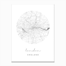 London England Circle Map Canvas Print