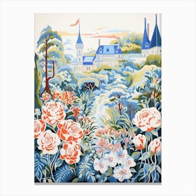 Claude Monets Garden France Modern Illustration 1 Canvas Print