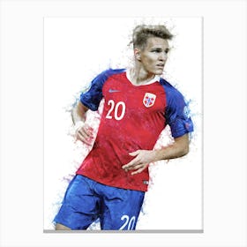 Martin Odegaard Norway Paint Canvas Print