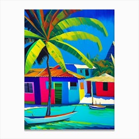 Caye Caulker Belize Colourful Painting Tropical Destination Canvas Print