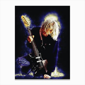Spirit Of Kurt Cobain And Guitar Canvas Print
