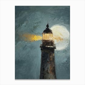 Lighthouse At Night 1 Canvas Print