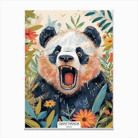 Giant Panda Growling Poster 97 Canvas Print