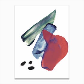 Mixed Watercolour Abstract Red and Blue Canvas Print