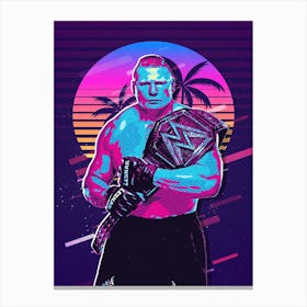 Brock Lesnar 80s Retro Canvas Print