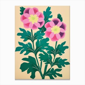 Cut Out Style Flower Art Delphinium 2 Canvas Print