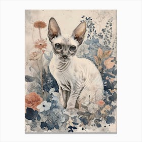 Devon Rex Cat Japanese Illustration 3 Canvas Print