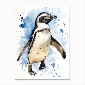 Humboldt Penguin Fernandina Island Watercolour Painting 2 Canvas Print