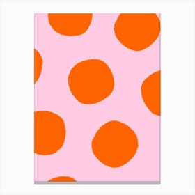 Orange Polka Dots Canvas Print