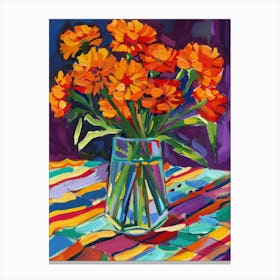 Oranges In A Vase 7 Canvas Print