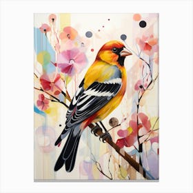 Bird Painting Collage American Goldfinch 1 Canvas Print