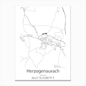 Herzogenaurach,Germany Minimalist Map Canvas Print