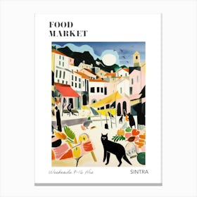 The Food Market In Sintra 2 Illustration Poster Canvas Print