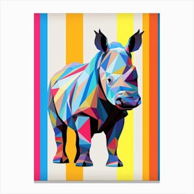 Rhinoceros Abstract Pop Art 1 Canvas Print