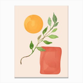 Sun Leaf Boho Canvas Print