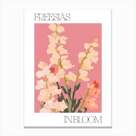 Freesias In Bloom Flowers Bold Illustration 1 Canvas Print