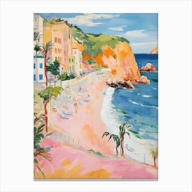 Cala Goloritz, Sardinia   Italy Beach Club Lido Watercolour 4 Canvas Print