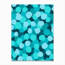 Aqua Polka Dots Canvas Print