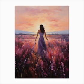 Sunset In The Field 2 Canvas Print