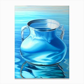 Water In Glass Jug Waterscape Marble Acrylic Painting 2 Canvas Print