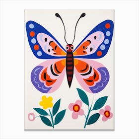 Colourful Kids Animal Art Butterfly 2 Canvas Print