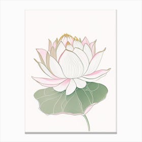 Lotus Flower Pattern Pencil Illustration 5 Canvas Print