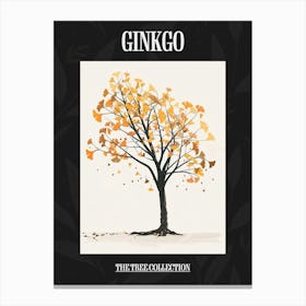 Ginkgo Tree Pixel Illustration 2 Poster Canvas Print